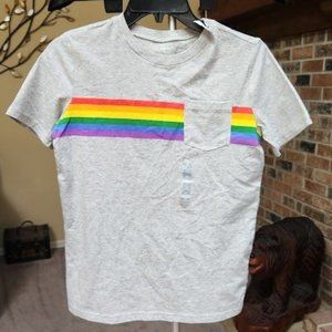 NWT Carters unisex gray rainbow pocketed shirt sz 14